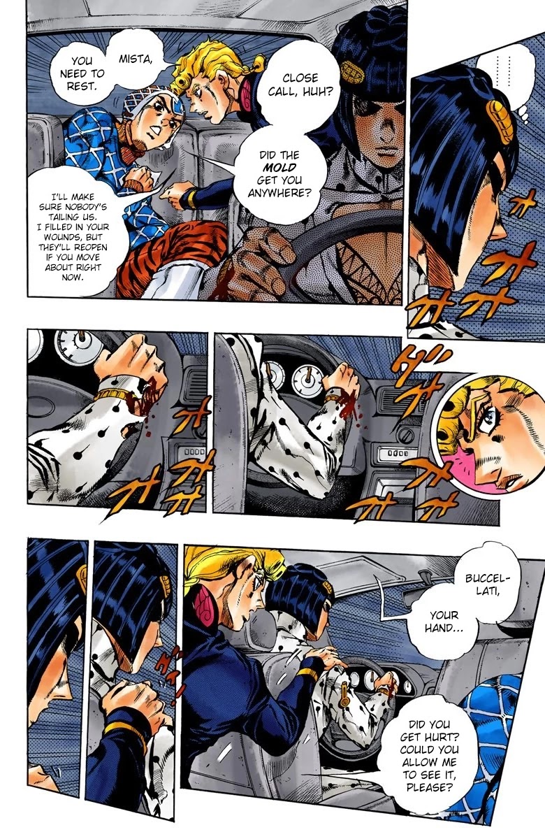 JoJo's Bizarre Adventure Part 5 - Vento Aureo (Official Colored) Chapter 118 page 9 - Chapter 118: Green Day and Oasis Part 4