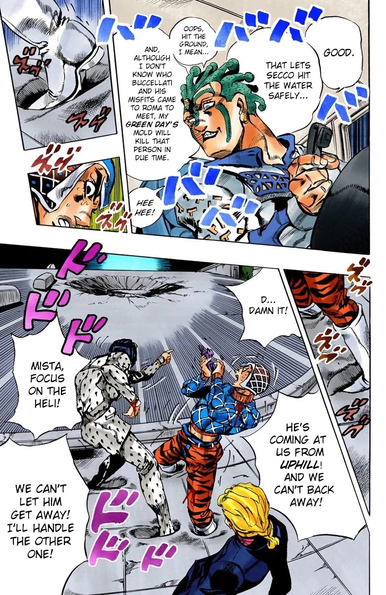 JoJo's Bizarre Adventure Part 5 - Vento Aureo (Official Colored) Chapter 119 page 13 - Chapter 119: Green Day and Oasis Part 5
