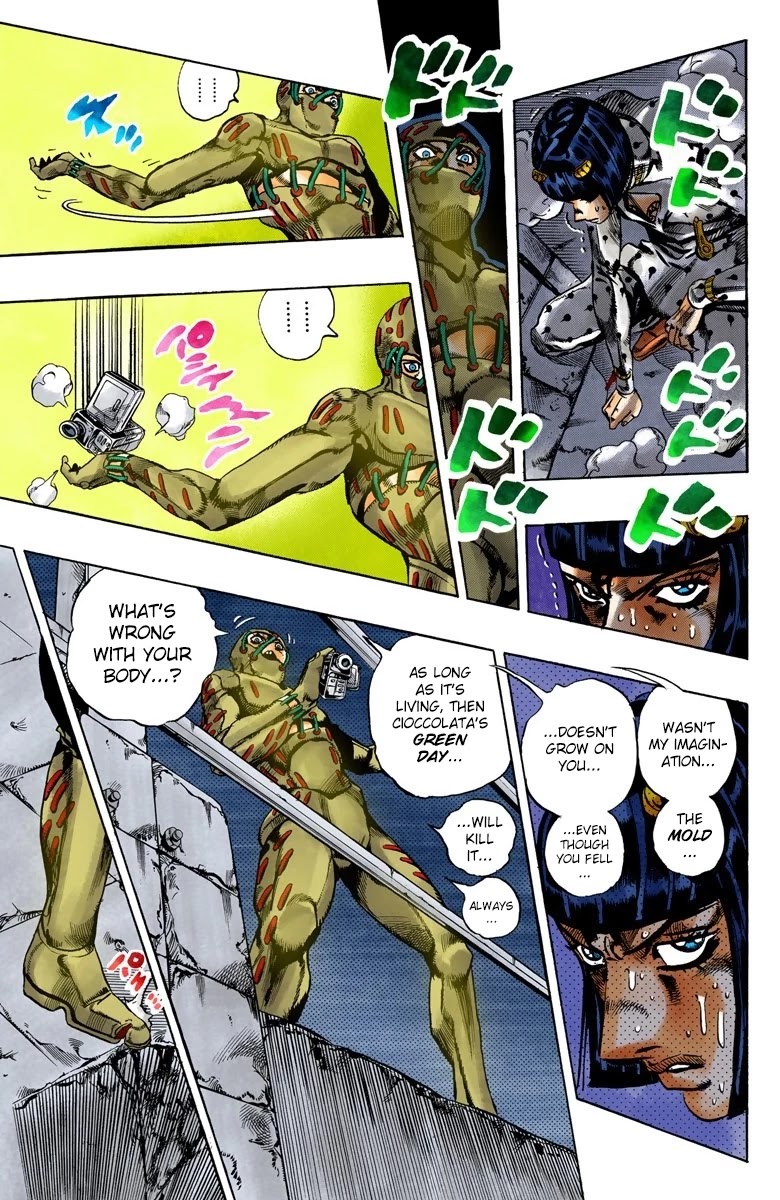 JoJo's Bizarre Adventure Part 5 - Vento Aureo (Official Colored) Chapter 120 page 12 - Chapter 120: Green Day and Oasis Part 6