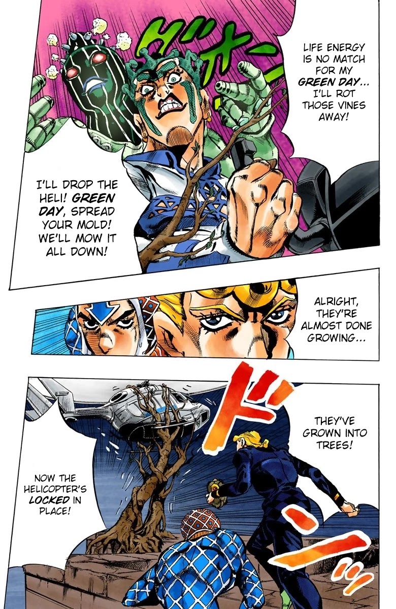 JoJo's Bizarre Adventure Part 5 - Vento Aureo (Official Colored) Chapter 120 page 14 - Chapter 120: Green Day and Oasis Part 6