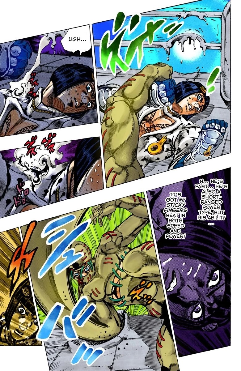 JoJo's Bizarre Adventure Part 5 - Vento Aureo (Official Colored) Chapter 120 page 8 - Chapter 120: Green Day and Oasis Part 6