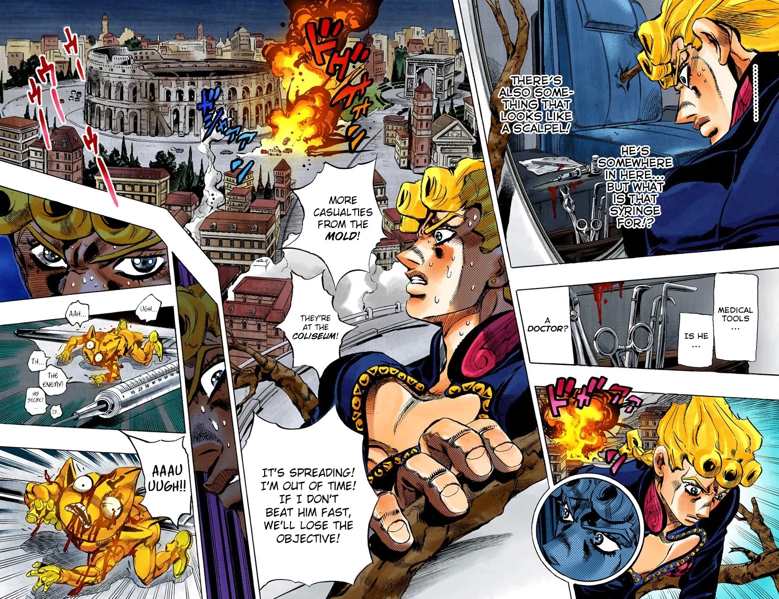 JoJo's Bizarre Adventure Part 5 - Vento Aureo (Official Colored) Chapter 121 page 12 - Chapter 121: Green Day and Oasis Part 7