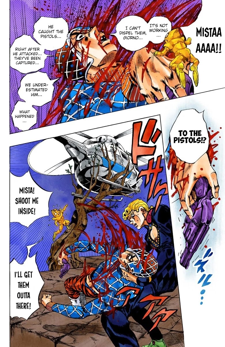 JoJo's Bizarre Adventure Part 5 - Vento Aureo (Official Colored) Chapter 121 page 5 - Chapter 121: Green Day and Oasis Part 7