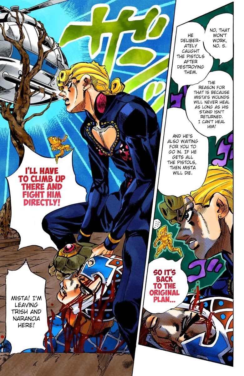 JoJo's Bizarre Adventure Part 5 - Vento Aureo (Official Colored) Chapter 121 page 6 - Chapter 121: Green Day and Oasis Part 7