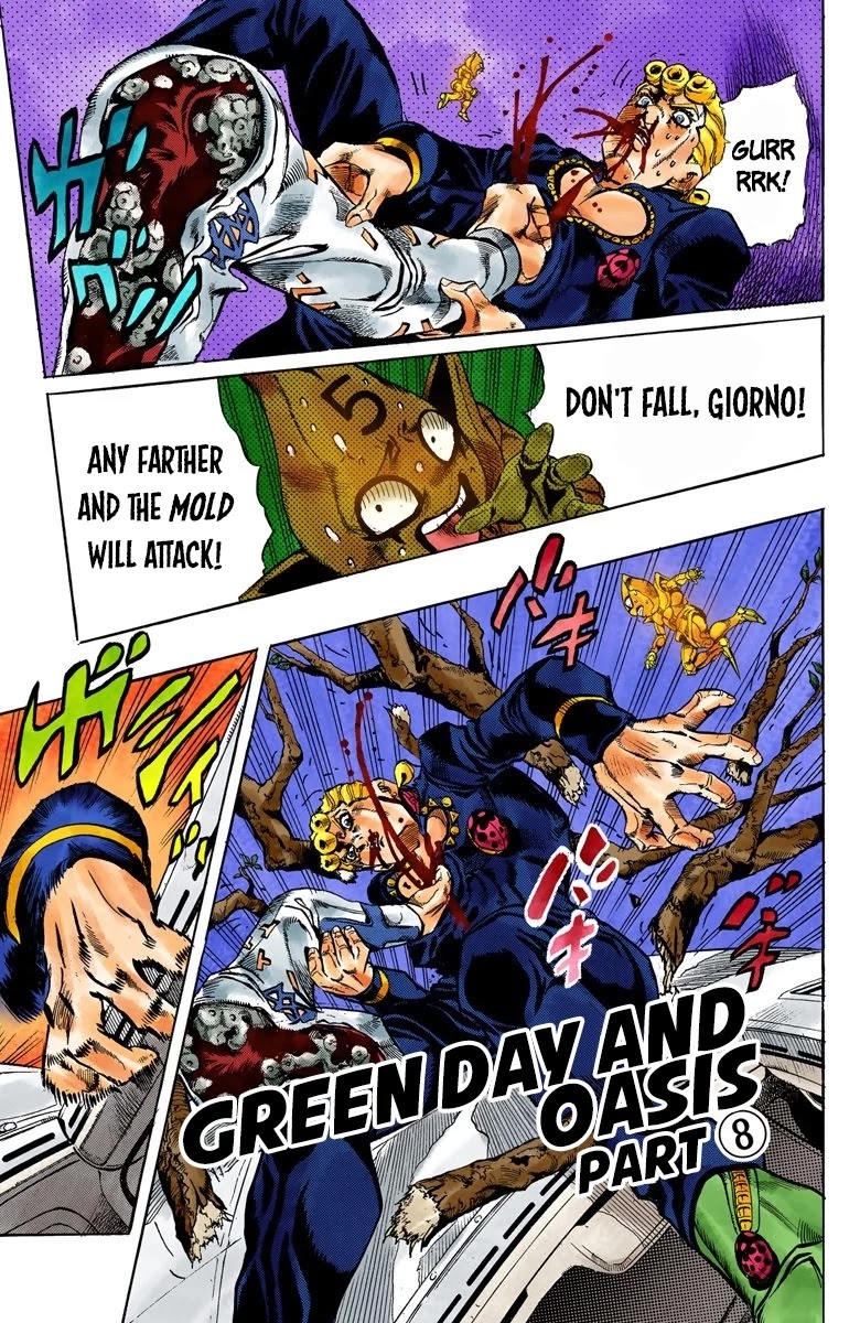 JoJo's Bizarre Adventure Part 5 - Vento Aureo (Official Colored) Chapter 122 page 2 - Chapter 122: Green Day and Oasis Part 8