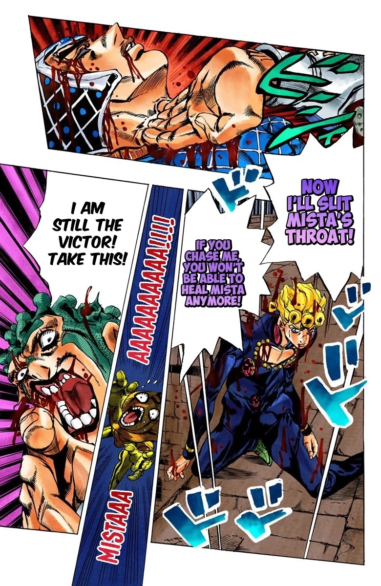 JoJo's Bizarre Adventure Part 5 - Vento Aureo (Official Colored) Chapter 123 page 9 - Chapter 123: Green Day and Oasis Part 9