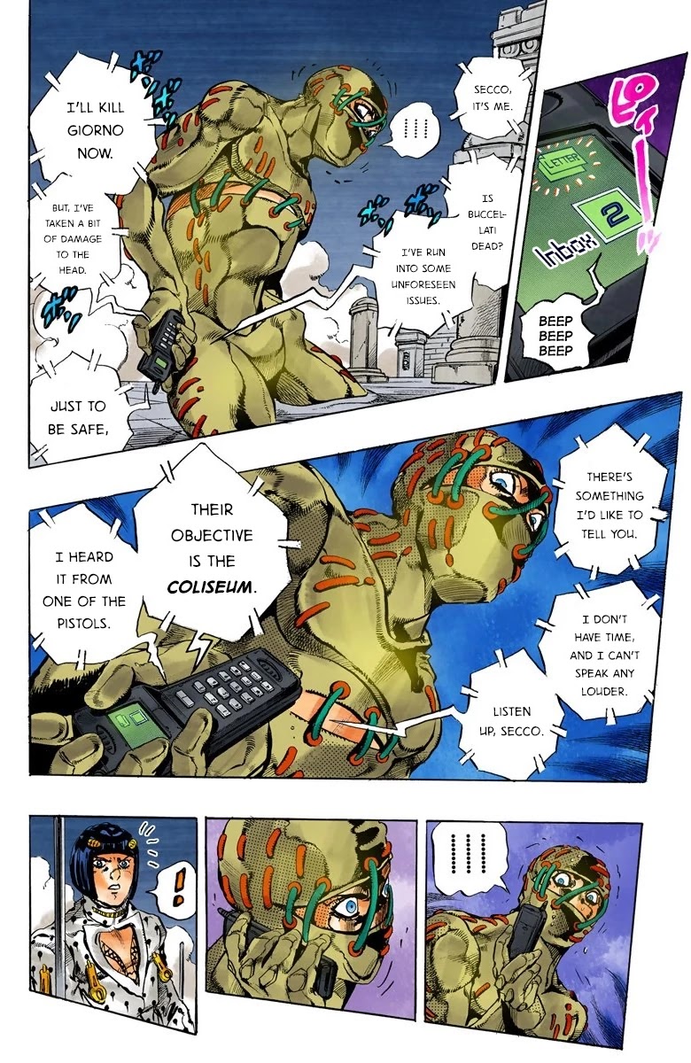JoJo's Bizarre Adventure Part 5 - Vento Aureo (Official Colored) Chapter 124 page 10 - Chapter 124: Green Day and Oasis Part 10