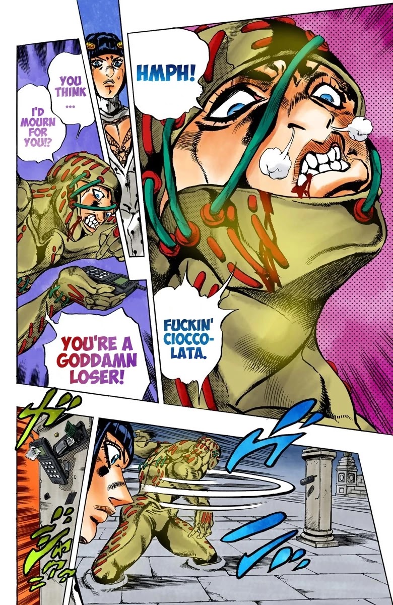 JoJo's Bizarre Adventure Part 5 - Vento Aureo (Official Colored) Chapter 124 page 12 - Chapter 124: Green Day and Oasis Part 10