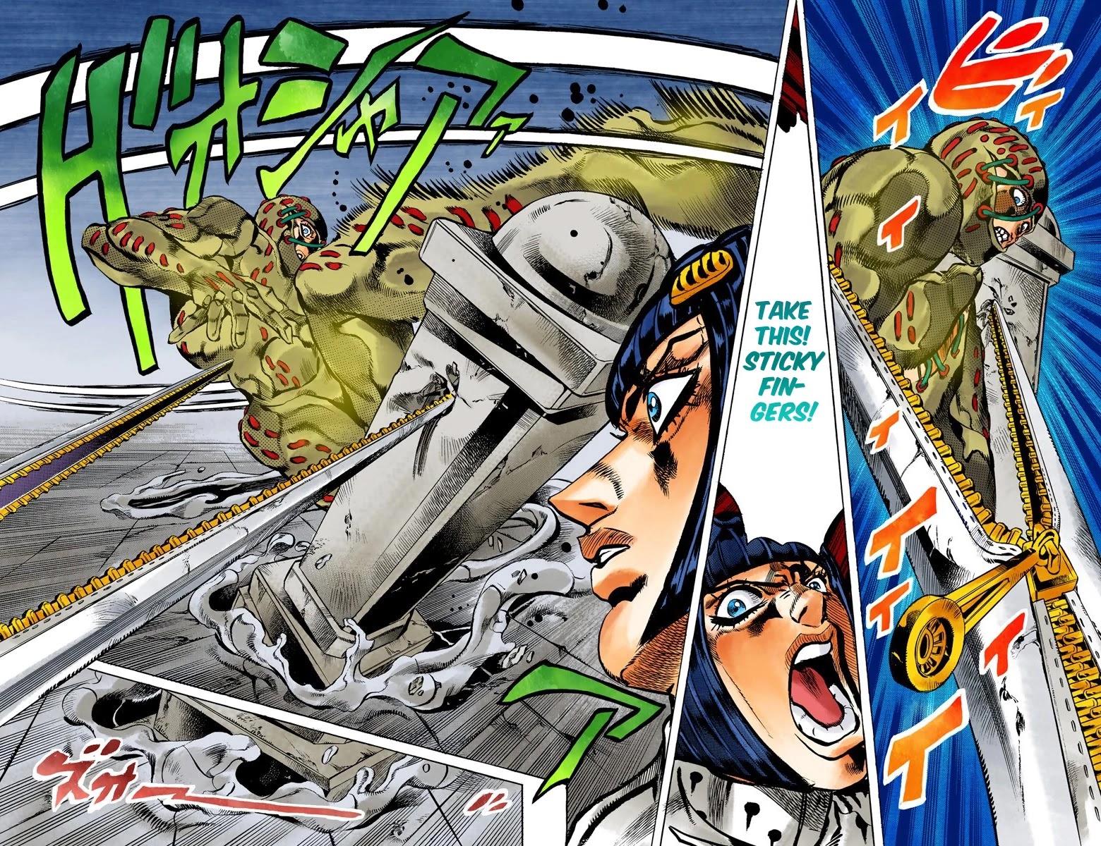 JoJo's Bizarre Adventure Part 5 - Vento Aureo (Official Colored) Chapter 124 page 17 - Chapter 124: Green Day and Oasis Part 10