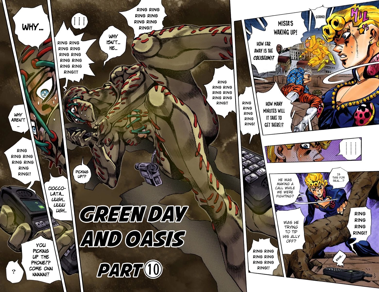 JoJo's Bizarre Adventure Part 5 - Vento Aureo (Official Colored) Chapter 124 page 4 - Chapter 124: Green Day and Oasis Part 10