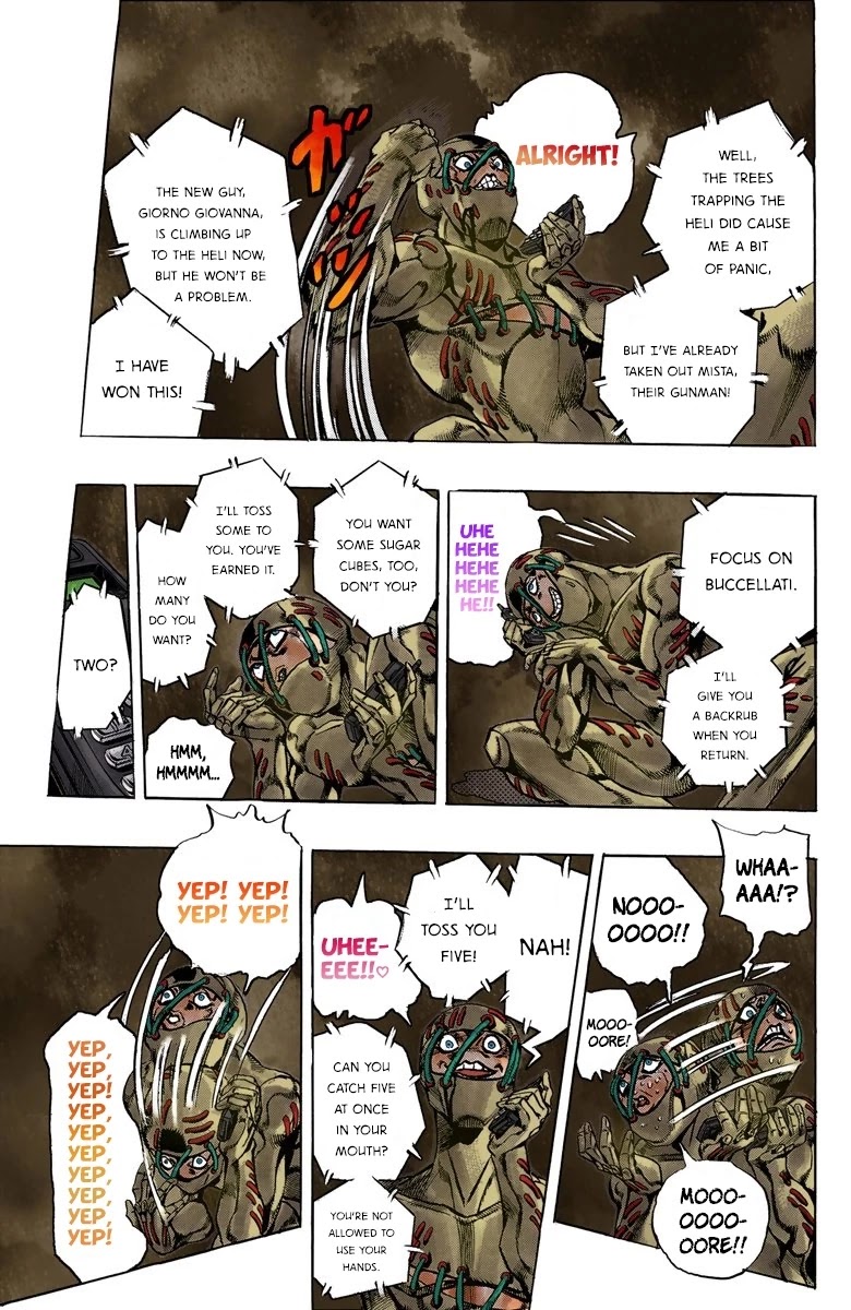 JoJo's Bizarre Adventure Part 5 - Vento Aureo (Official Colored) Chapter 124 page 6 - Chapter 124: Green Day and Oasis Part 10