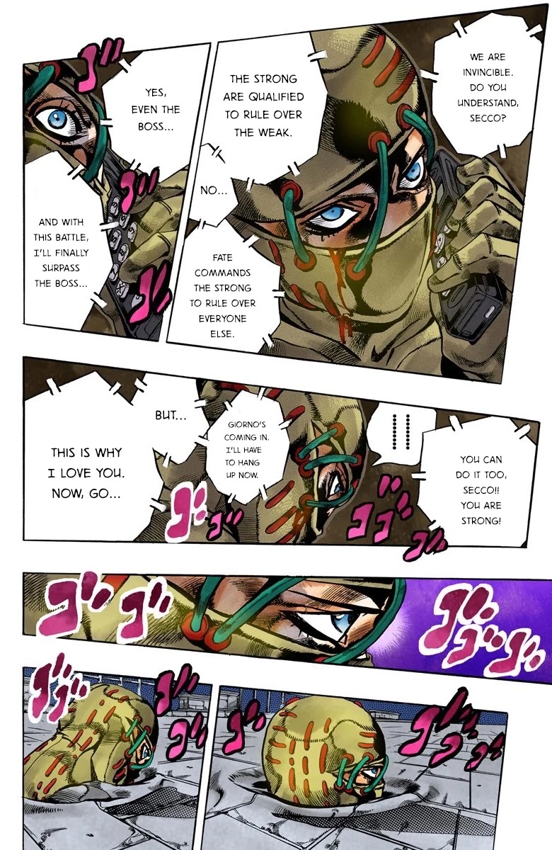 JoJo's Bizarre Adventure Part 5 - Vento Aureo (Official Colored) Chapter 124 page 7 - Chapter 124: Green Day and Oasis Part 10
