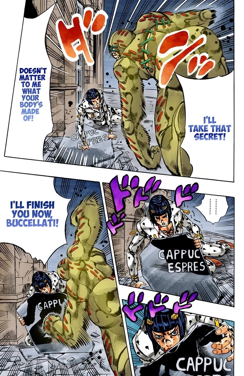 JoJo's Bizarre Adventure Part 5 - Vento Aureo (Official Colored) Chapter 125 page 14 - Chapter 125: Green Day and Oasis Part 11