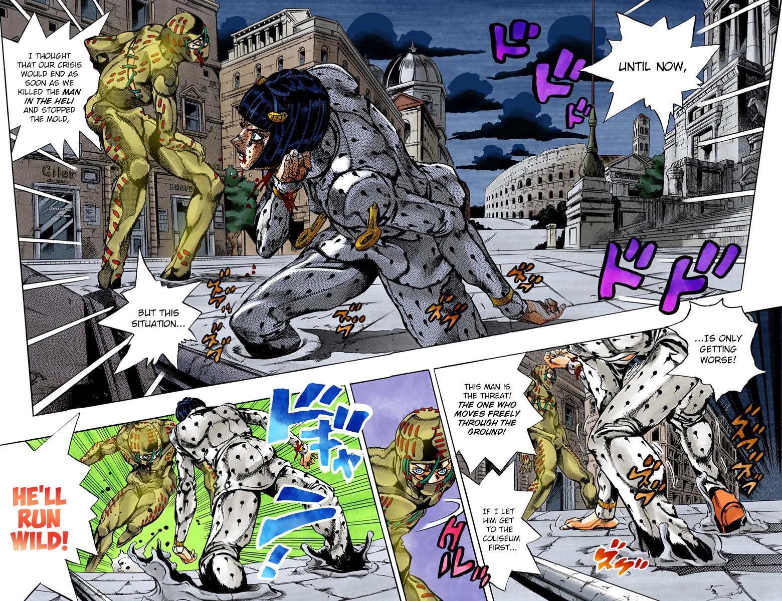 JoJo's Bizarre Adventure Part 5 - Vento Aureo (Official Colored) Chapter 125 page 3 - Chapter 125: Green Day and Oasis Part 11