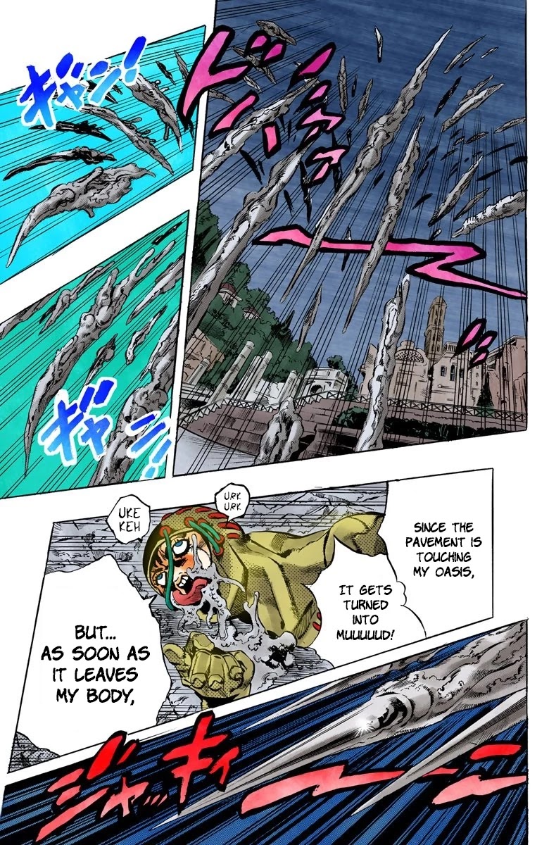 JoJo's Bizarre Adventure Part 5 - Vento Aureo (Official Colored) Chapter 126 page 16 - Chapter 126: Green Day and Oasis Part 12