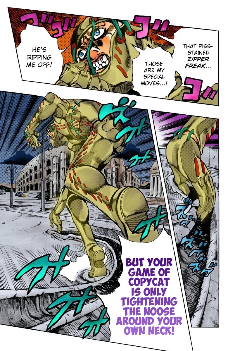 JoJo's Bizarre Adventure Part 5 - Vento Aureo (Official Colored) Chapter 126 page 4 - Chapter 126: Green Day and Oasis Part 12
