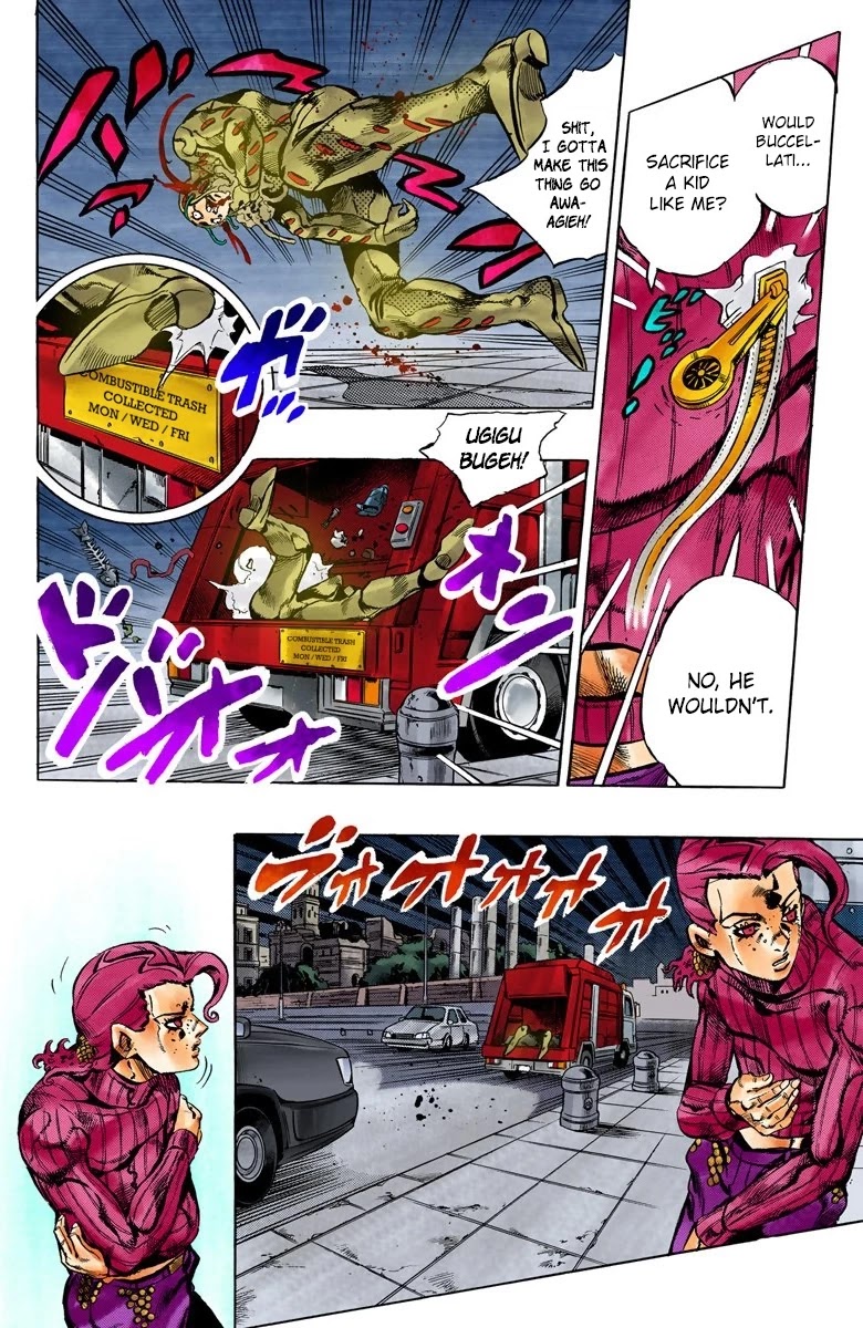 JoJo's Bizarre Adventure Part 5 - Vento Aureo (Official Colored) Chapter 128 page 15 - Chapter 128: Green Day and Oasis Part 14