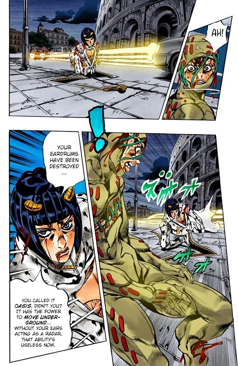 JoJo's Bizarre Adventure Part 5 - Vento Aureo (Official Colored) Chapter 128 page 5 - Chapter 128: Green Day and Oasis Part 14