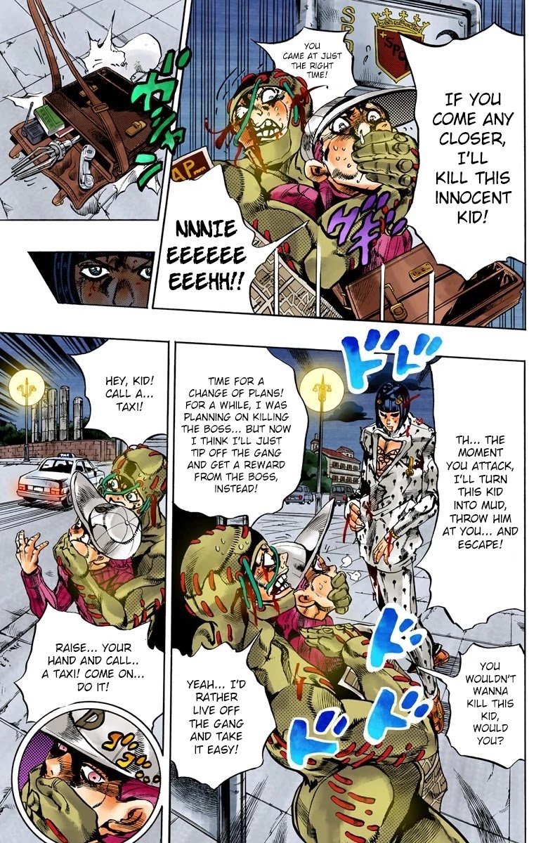 JoJo's Bizarre Adventure Part 5 - Vento Aureo (Official Colored) Chapter 128 page 8 - Chapter 128: Green Day and Oasis Part 14