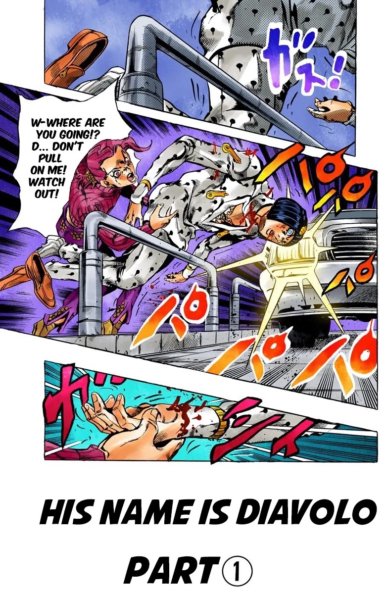 JoJo's Bizarre Adventure Part 5 - Vento Aureo (Official Colored) Chapter 129 page 2 - Chapter 129: His Name Is Diavolo Part 1