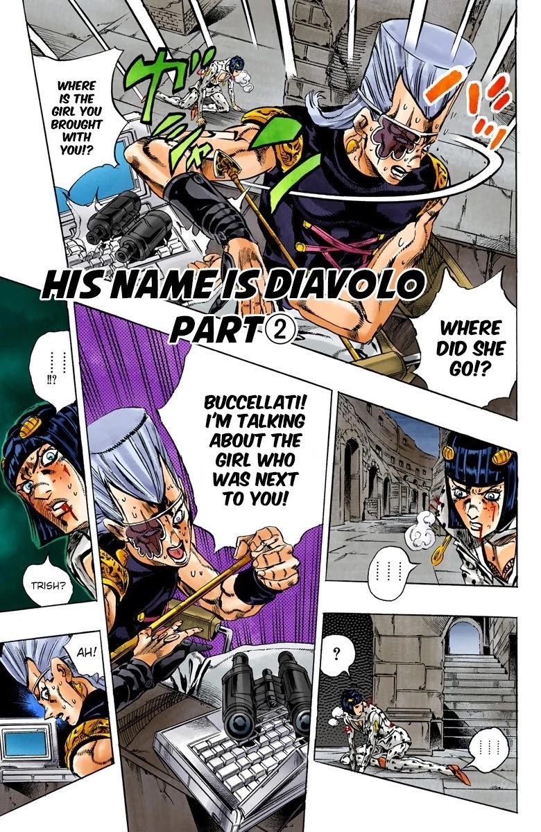 JoJo's Bizarre Adventure Part 5 - Vento Aureo (Official Colored) Chapter 131 page 2 - Chapter 131: His Name Is Diavolo Part 2