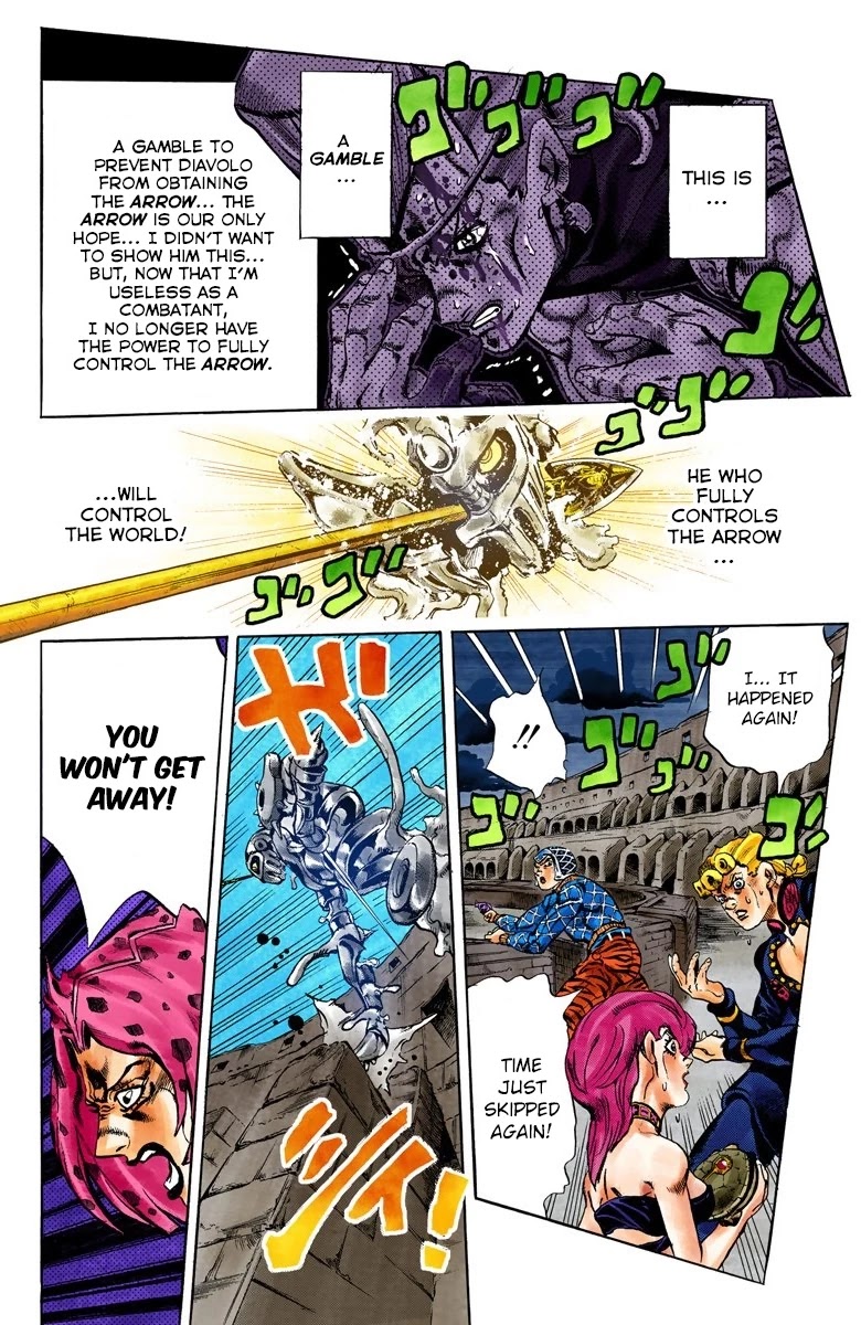JoJo's Bizarre Adventure Part 5 - Vento Aureo (Official Colored) Chapter 132 page 4 - Chapter 132: What Lies Beyond The Arrow