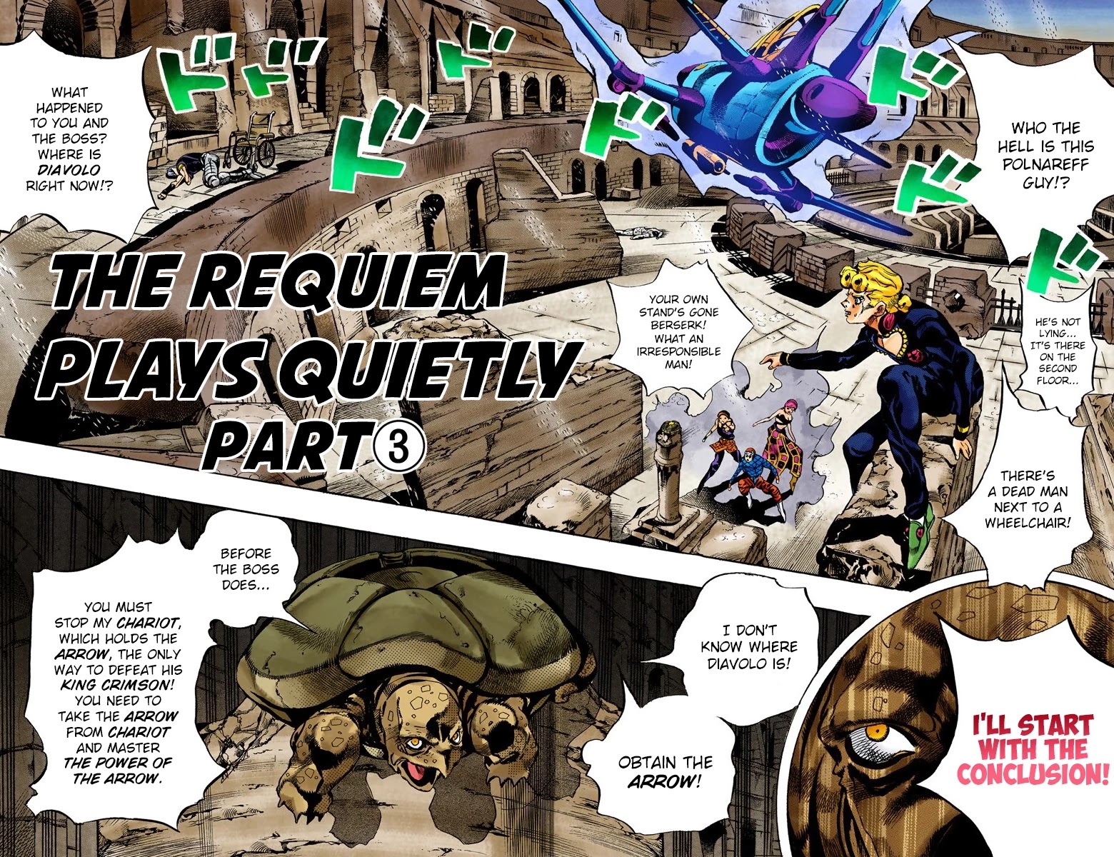 JoJo's Bizarre Adventure Part 5 - Vento Aureo (Official Colored) Chapter 135 page 3 - Chapter 135: The Requiem Plays Quietly Part 3