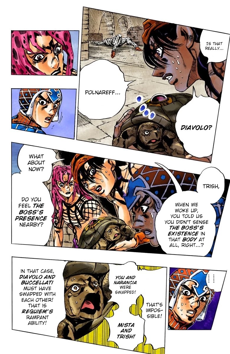 JoJo's Bizarre Adventure Part 5 - Vento Aureo (Official Colored) Chapter 137 page 12 - Chapter 137: The Requiem Plays Quietly Part 5