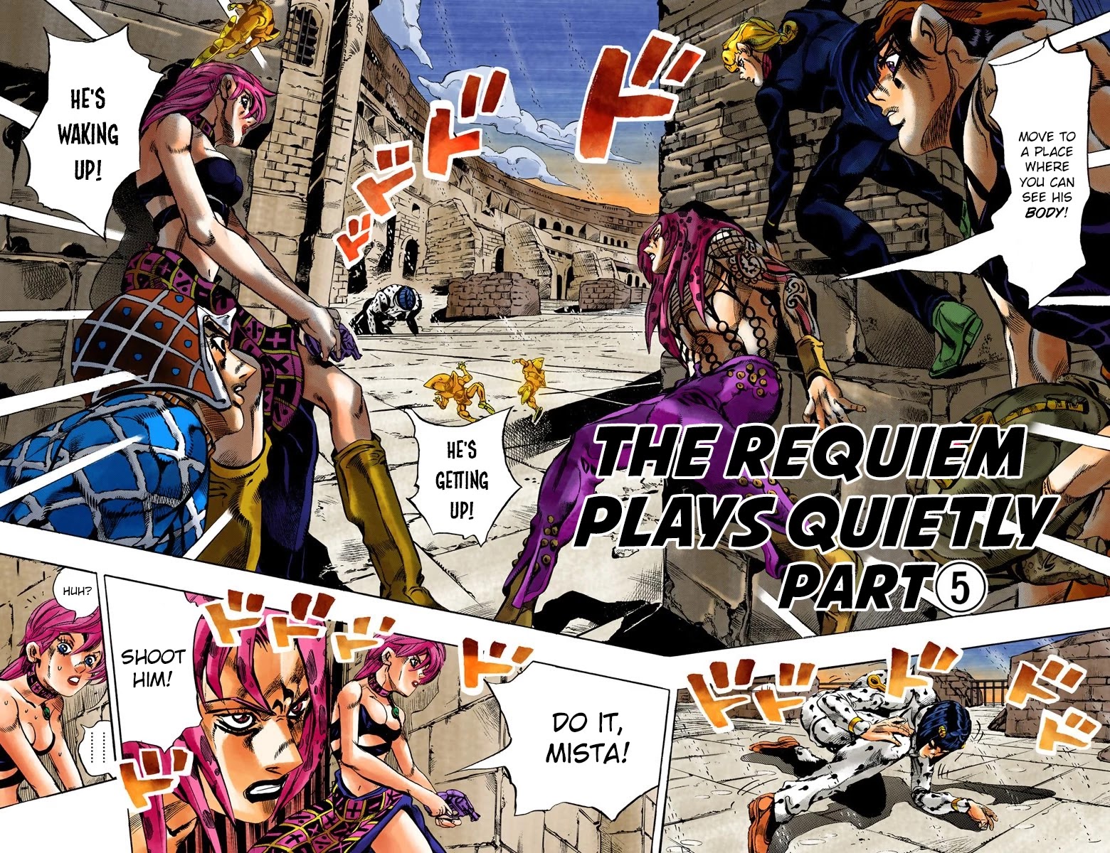 JoJo's Bizarre Adventure Part 5 - Vento Aureo (Official Colored) Chapter 137 page 3 - Chapter 137: The Requiem Plays Quietly Part 5