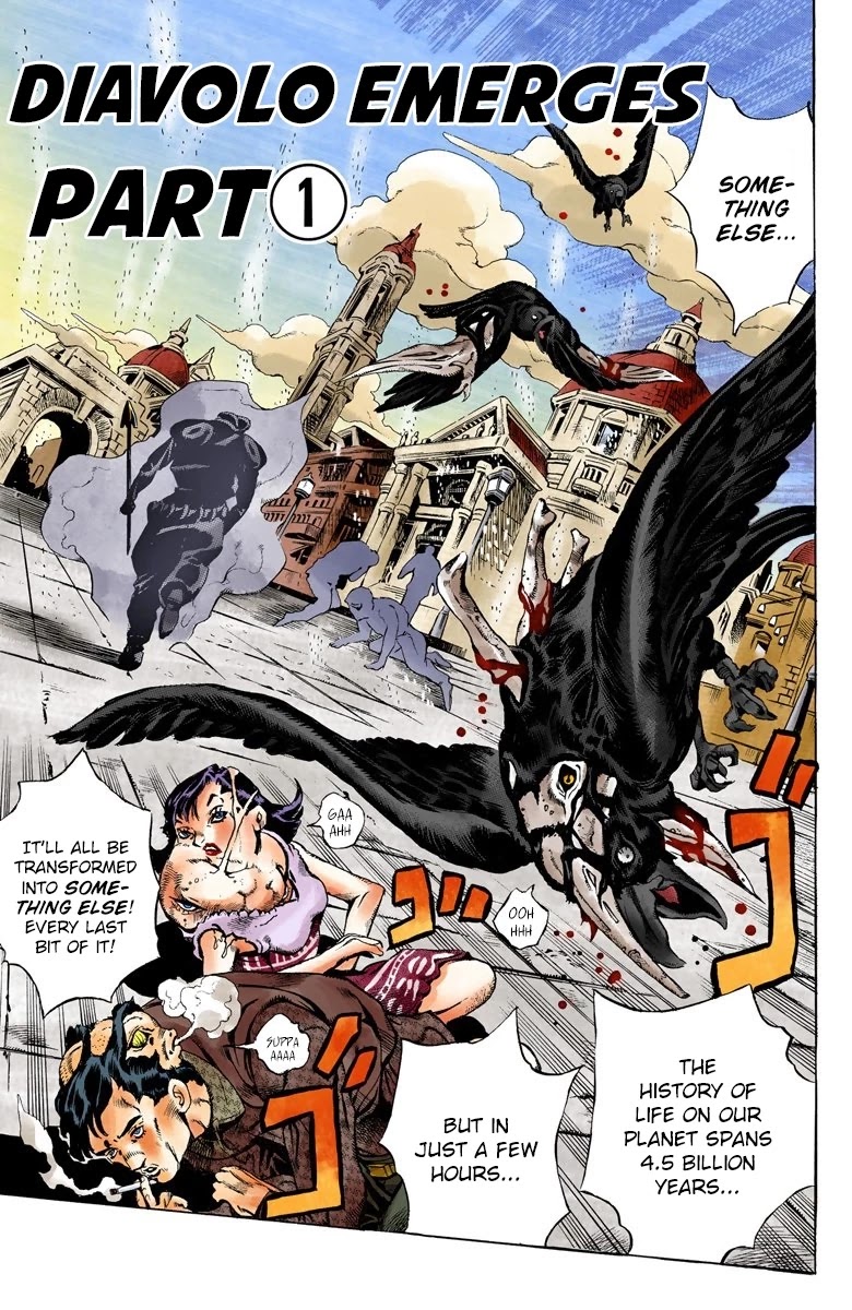 JoJo's Bizarre Adventure Part 5 - Vento Aureo (Official Colored) Chapter 141 page 2 - Chapter 141: Diavolo Emerges Part 1