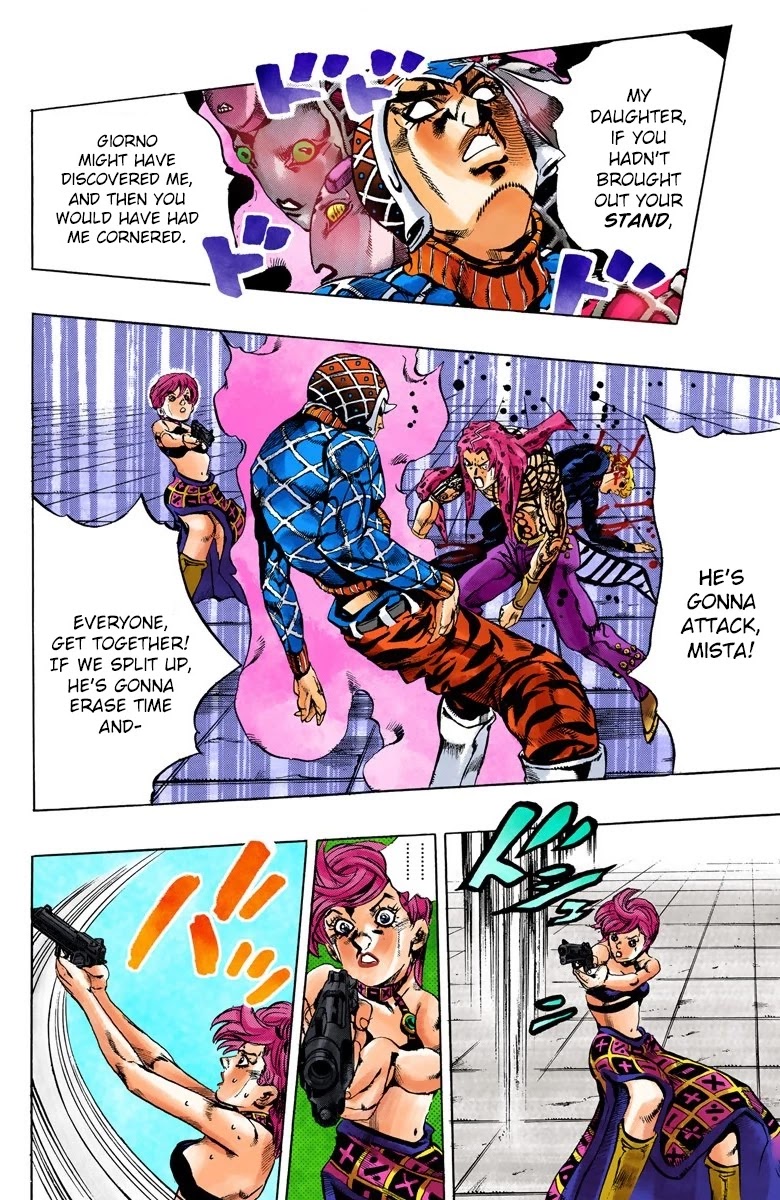 JoJo's Bizarre Adventure Part 5 - Vento Aureo (Official Colored) Chapter 143 page 4 - Chapter 143: Diavolo Emerges Part 3