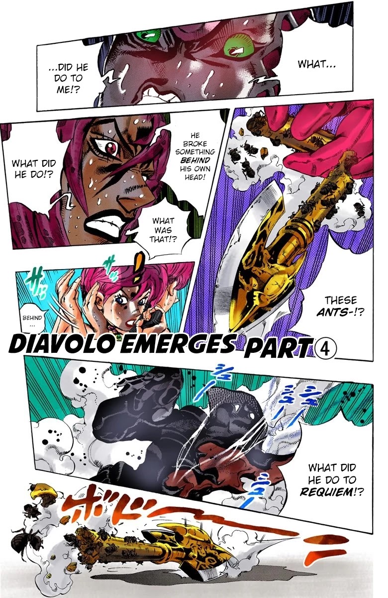 JoJo's Bizarre Adventure Part 5 - Vento Aureo (Official Colored) Chapter 144 page 3 - Chapter 144: Diavolo Emerges Part 4
