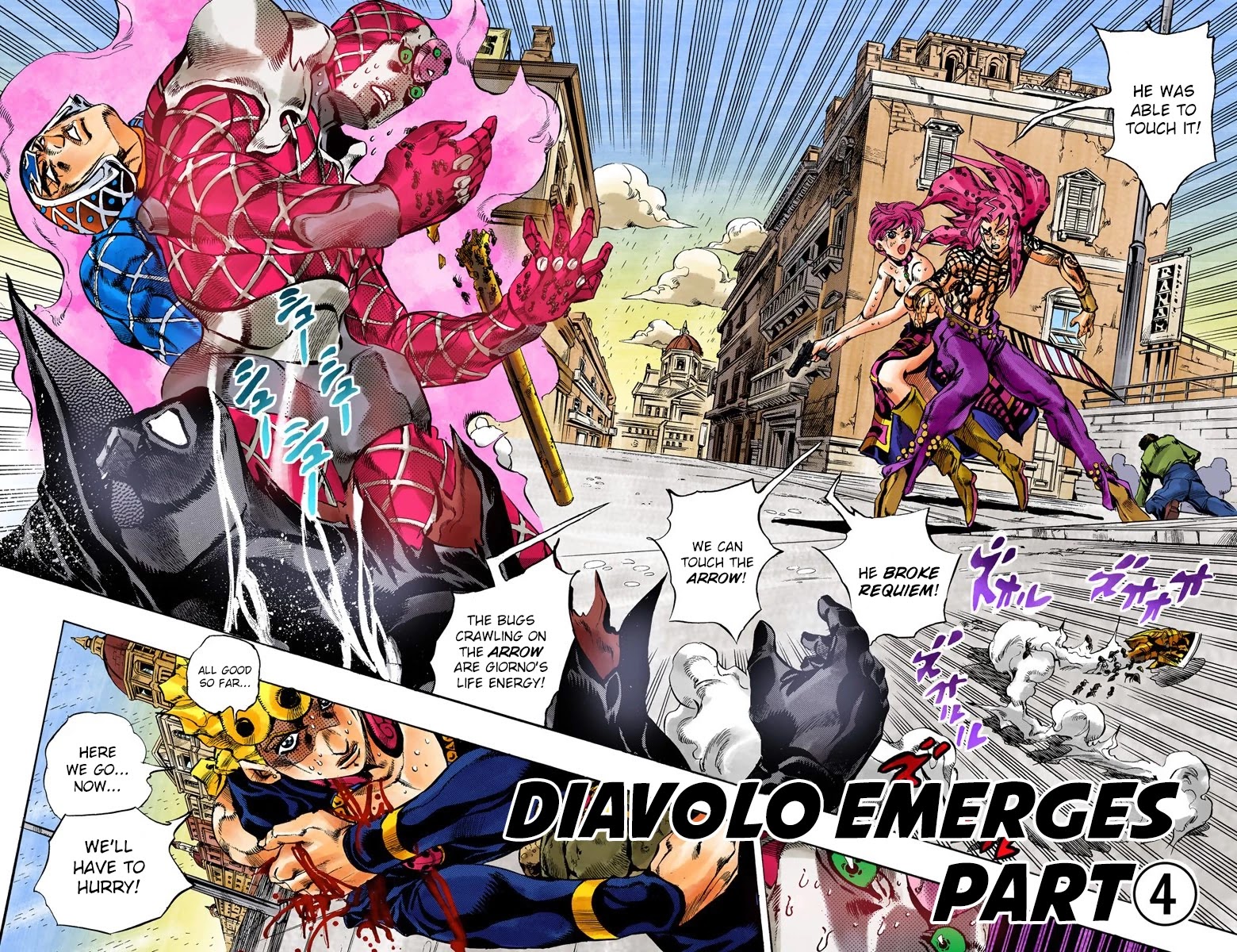 JoJo's Bizarre Adventure Part 5 - Vento Aureo (Official Colored) Chapter 144 page 4 - Chapter 144: Diavolo Emerges Part 4