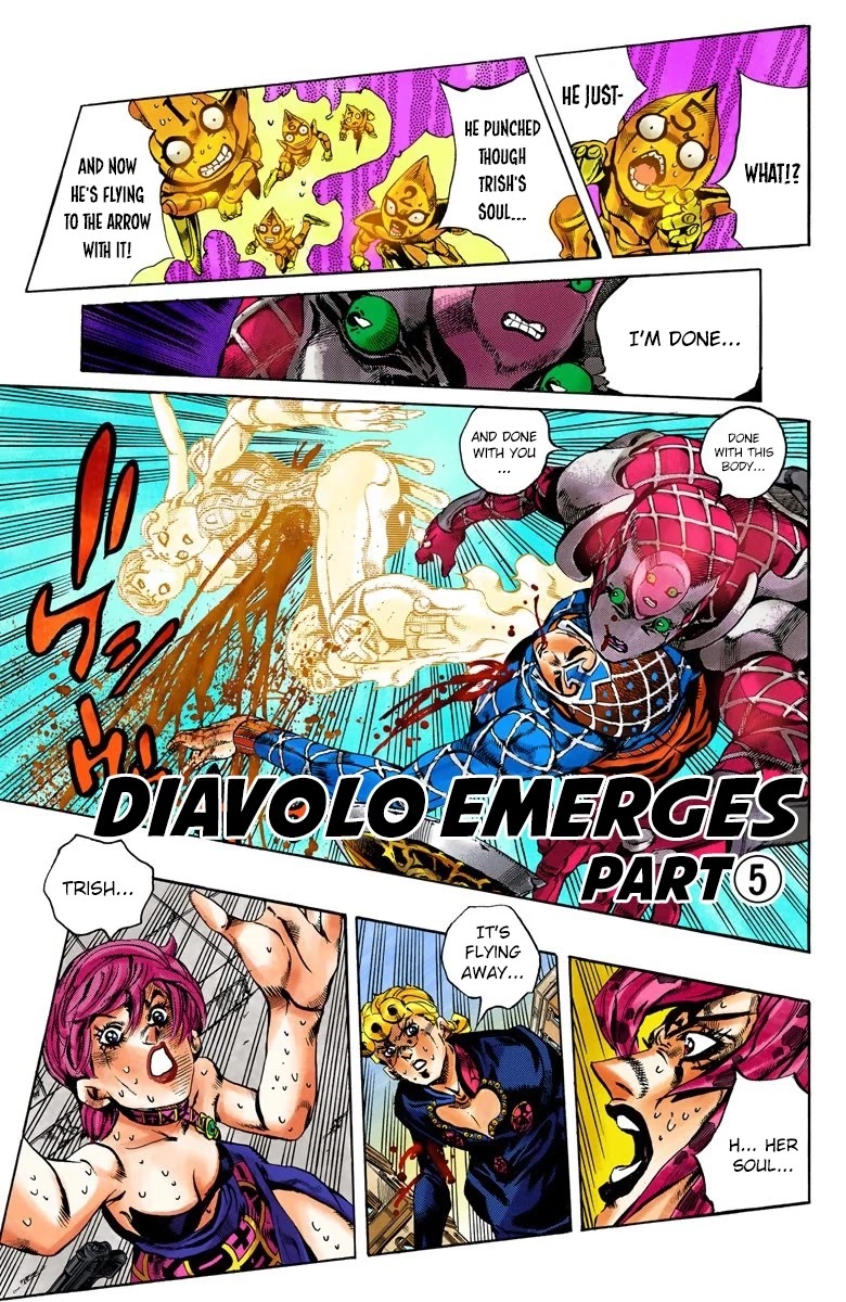 JoJo's Bizarre Adventure Part 5 - Vento Aureo (Official Colored) Chapter 145 page 2 - Chapter 145: Diavolo Emerges Part 5