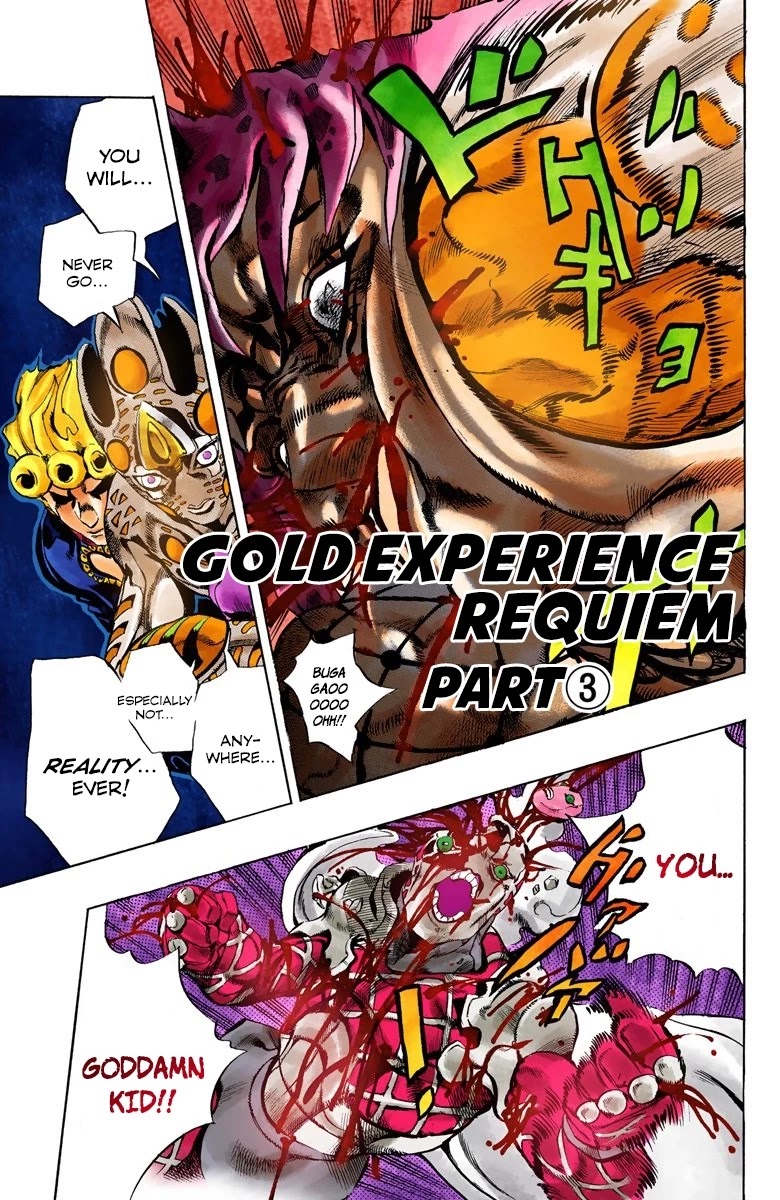 JoJo's Bizarre Adventure Part 5 - Vento Aureo (Official Colored) Chapter 149 page 2 - Chapter 149: Gold Experience Requiem Part 3