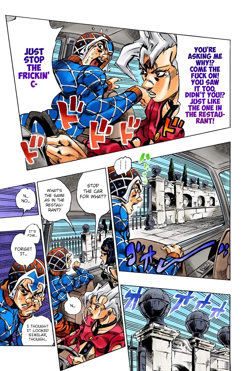 JoJo's Bizarre Adventure Part 5 - Vento Aureo (Official Colored) Chapter 152 page 12 - Chapter 152: Sleeping Slaves Part 2