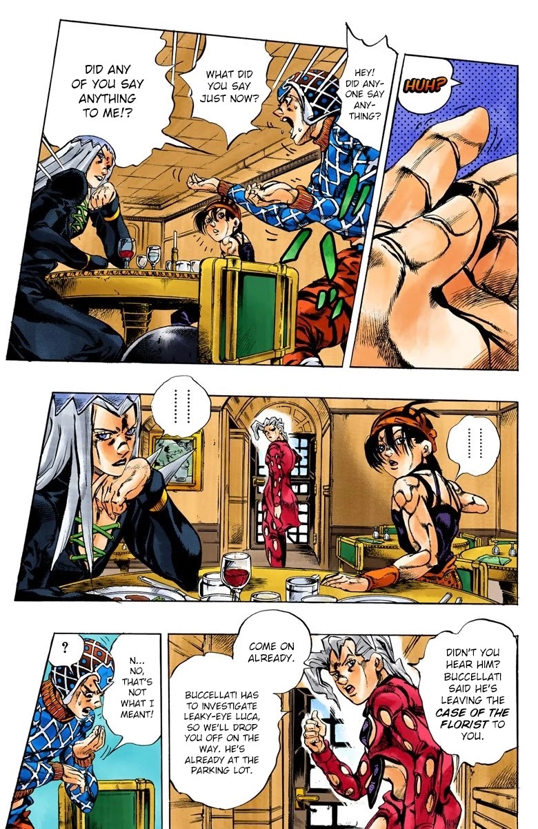 JoJo's Bizarre Adventure Part 5 - Vento Aureo (Official Colored) Chapter 152 page 4 - Chapter 152: Sleeping Slaves Part 2