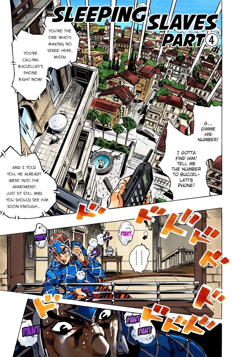 JoJo's Bizarre Adventure Part 5 - Vento Aureo (Official Colored) Chapter 154 page 2 - Chapter 154: Sleeping Slaves Part 4