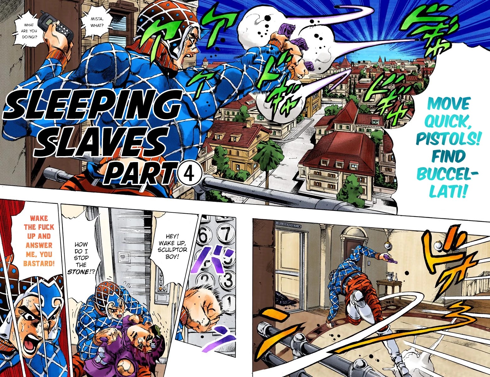 JoJo's Bizarre Adventure Part 5 - Vento Aureo (Official Colored) Chapter 154 page 3 - Chapter 154: Sleeping Slaves Part 4