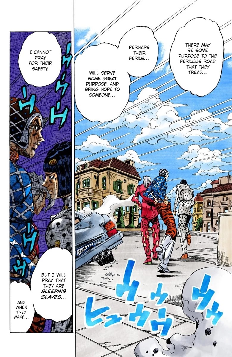 JoJo's Bizarre Adventure Part 5 - Vento Aureo (Official Colored) Chapter 155 page 12 - Chapter 155: Sleeping Slaves Part 5 [END]