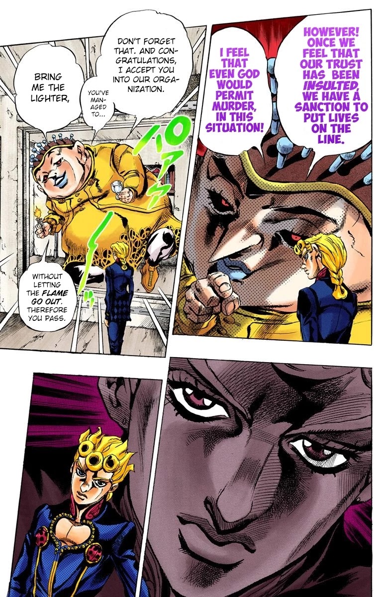 JoJo's Bizarre Adventure Part 5 - Vento Aureo (Official Colored) Chapter 16 page 15 - Chapter 16: Entering the Gang Part 6