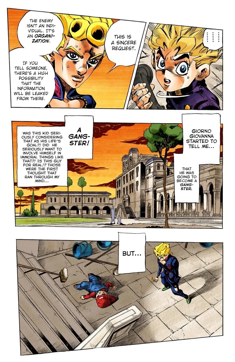 JoJo's Bizarre Adventure Part 5 - Vento Aureo (Official Colored) Chapter 16 page 7 - Chapter 16: Entering the Gang Part 6