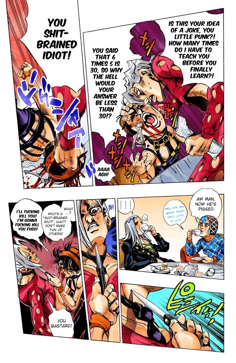 JoJo's Bizarre Adventure Part 5 - Vento Aureo (Official Colored) Chapter 17 page 10 - Chapter 17: 5 Plus 1