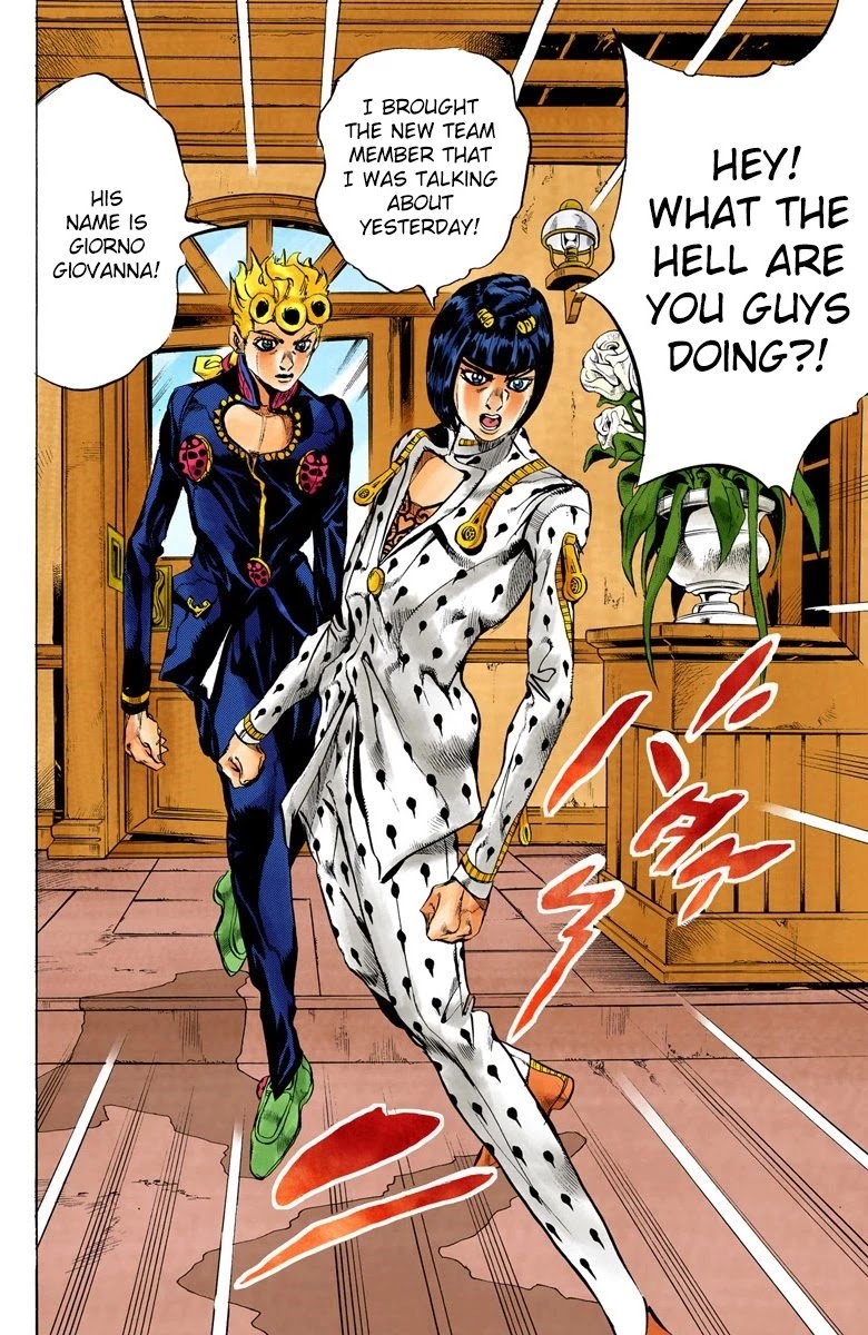 JoJo's Bizarre Adventure Part 5 - Vento Aureo (Official Colored) Chapter 17 page 11 - Chapter 17: 5 Plus 1