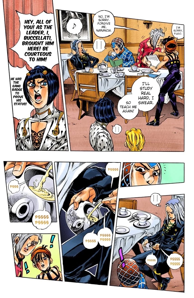 JoJo's Bizarre Adventure Part 5 - Vento Aureo (Official Colored) Chapter 17 page 14 - Chapter 17: 5 Plus 1
