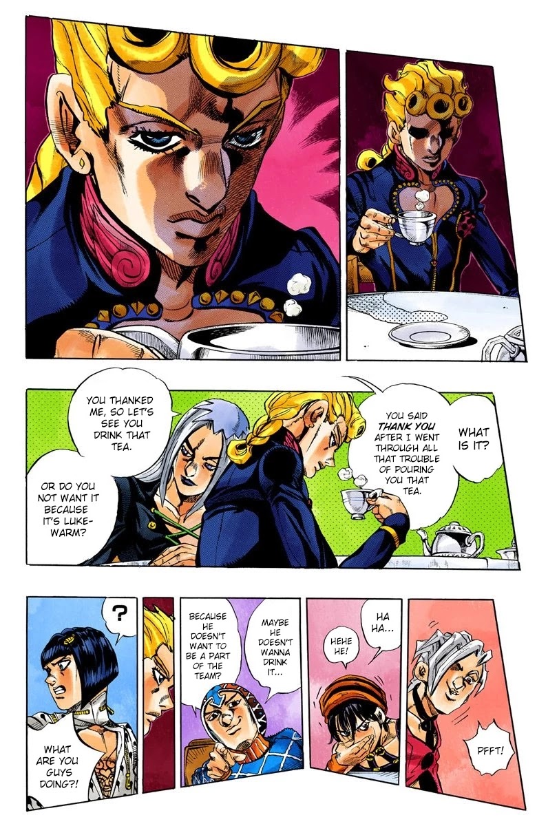 JoJo's Bizarre Adventure Part 5 - Vento Aureo (Official Colored) Chapter 17 page 17 - Chapter 17: 5 Plus 1