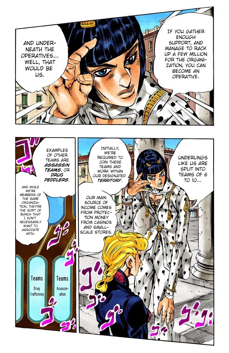 JoJo's Bizarre Adventure Part 5 - Vento Aureo (Official Colored) Chapter 17 page 4 - Chapter 17: 5 Plus 1