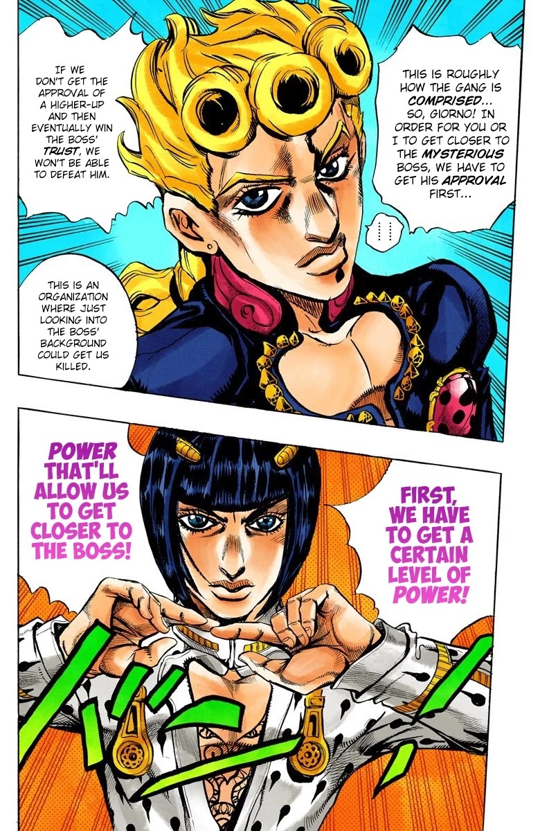 JoJo's Bizarre Adventure Part 5 - Vento Aureo (Official Colored) Chapter 17 page 5 - Chapter 17: 5 Plus 1