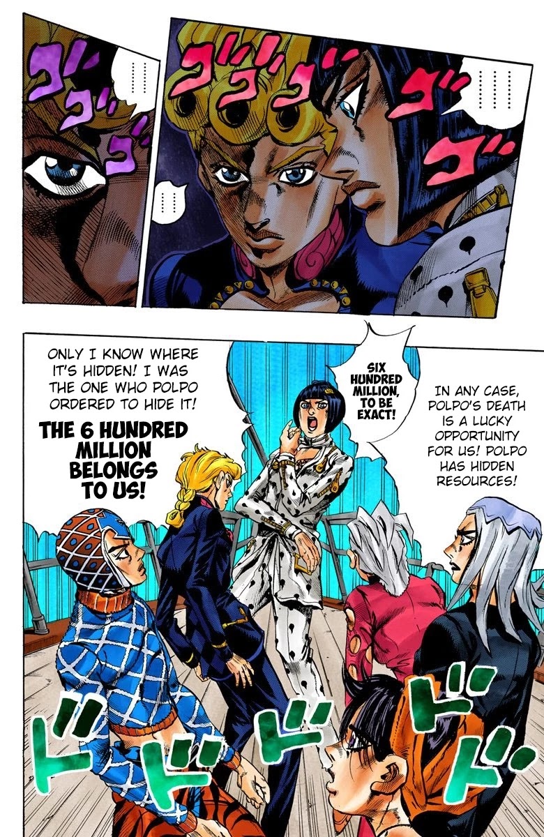 JoJo's Bizarre Adventure Part 5 - Vento Aureo (Official Colored) Chapter 18 page 16 - Chapter 18: Find Polpo's Hidden Treasure!