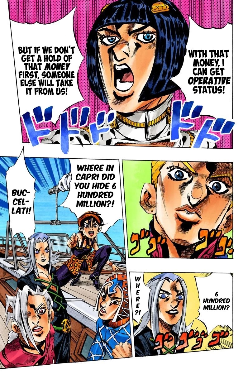 JoJo's Bizarre Adventure Part 5 - Vento Aureo (Official Colored) Chapter 18 page 17 - Chapter 18: Find Polpo's Hidden Treasure!